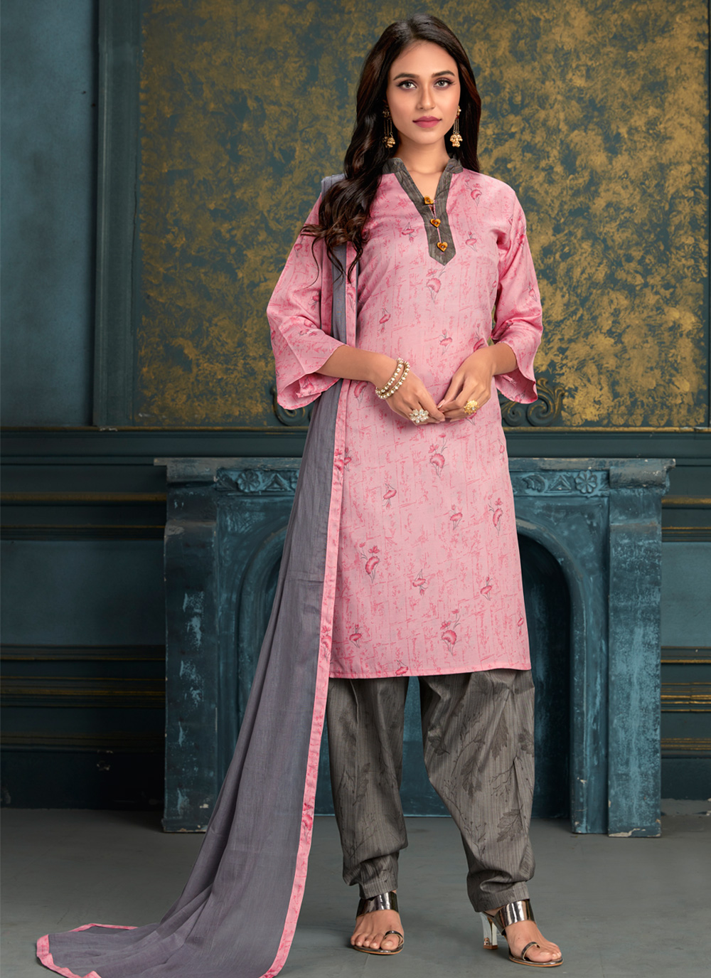 7A LIGHT PINK COLORED SILK STYLE PARTYWEAR EMBROIDERED, CESH & SCALPING  WORKED PUNJABI SUIT in Jammu at best price by Lxora - Justdial