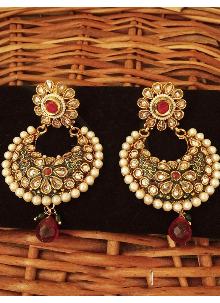 Gold Mehndi Ear Rings buy online