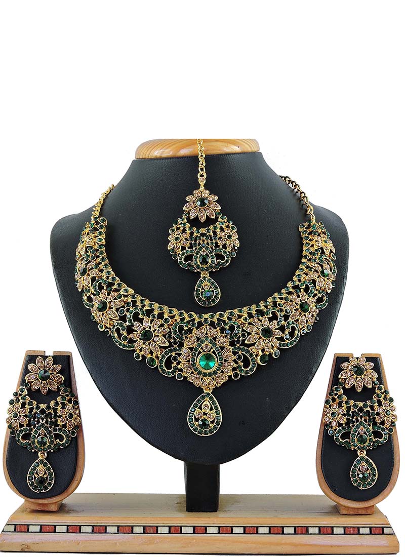 Buy Online Gold Party Necklace Set : 154227