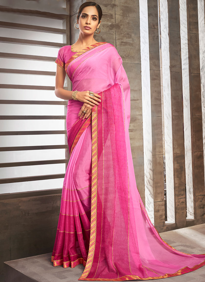 Buy Lace Pure Chiffon Shaded Saree Online : 139838