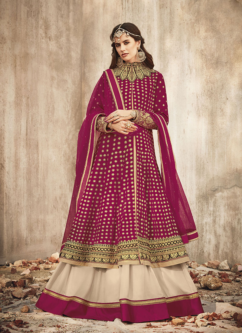 magenta anarkali