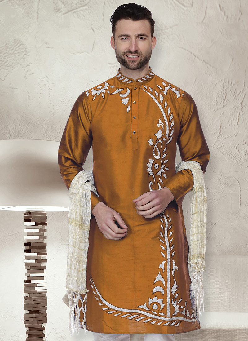 Buy Mustard Ceremonial Kurta 153293