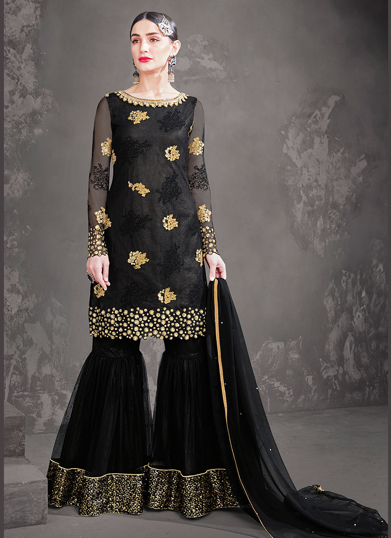 black net churidar neck designs