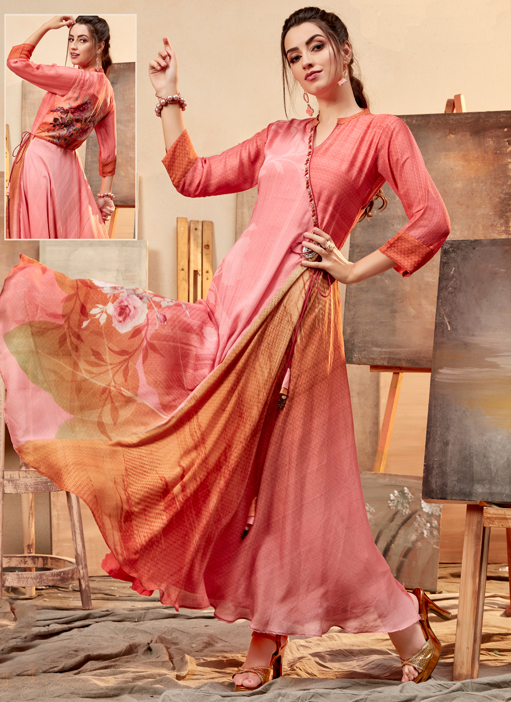 Aggregate more than 91 chiffon kurti with jeans best  thtantai2