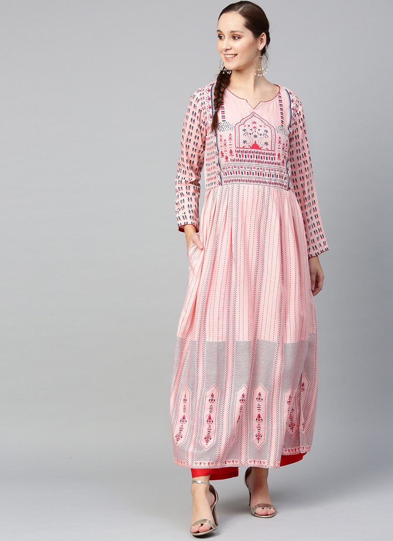 pink frock kurti