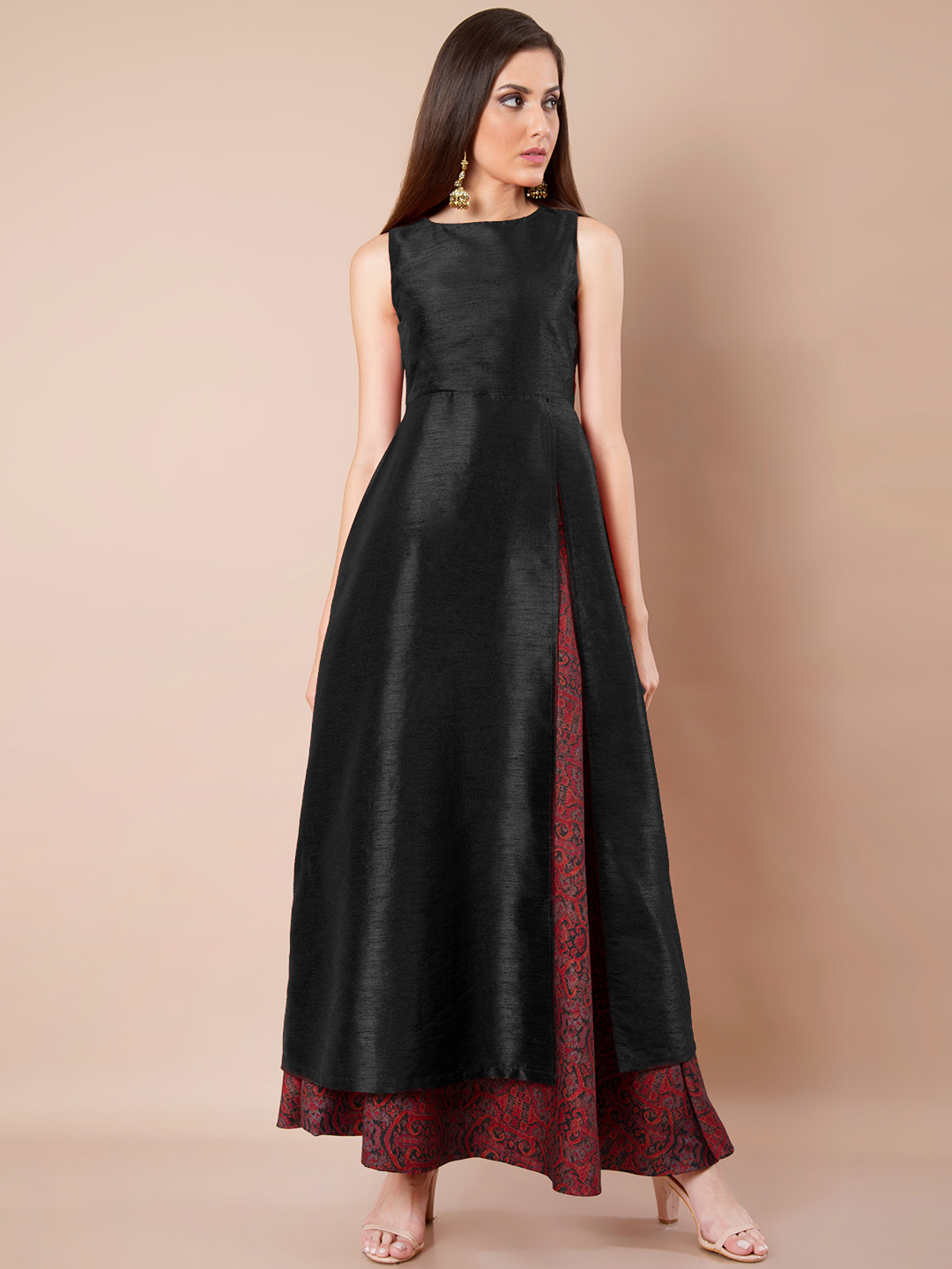 Plain Rayon Black Salwar Suit buy online