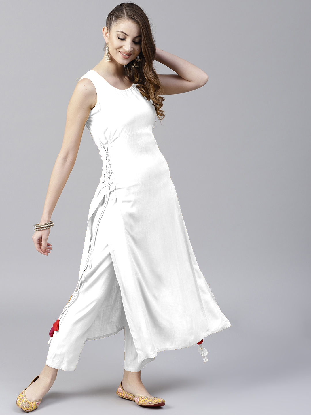 plain white salwar suit