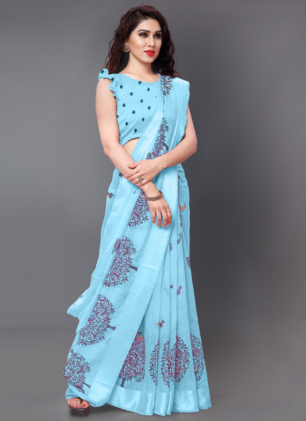 fancy saree printed