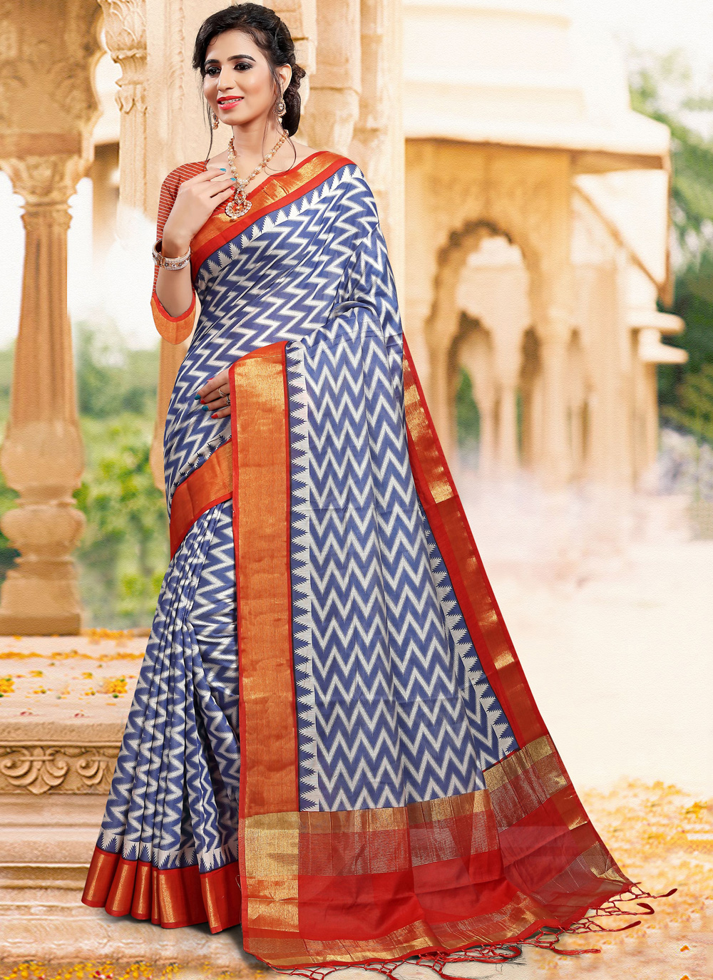Printed Art Silk Casual Saree buy online