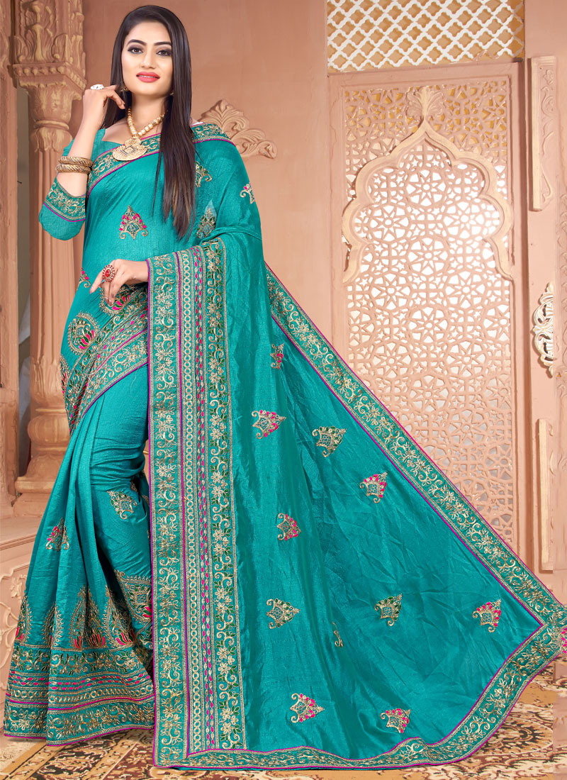 Buy Silk Embroidered Traditional Saree 151219