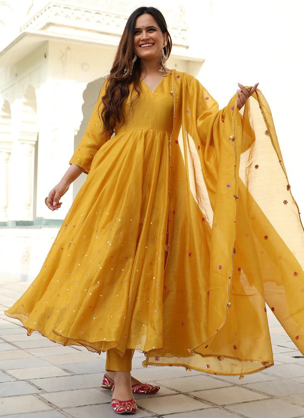 yellow silk gown
