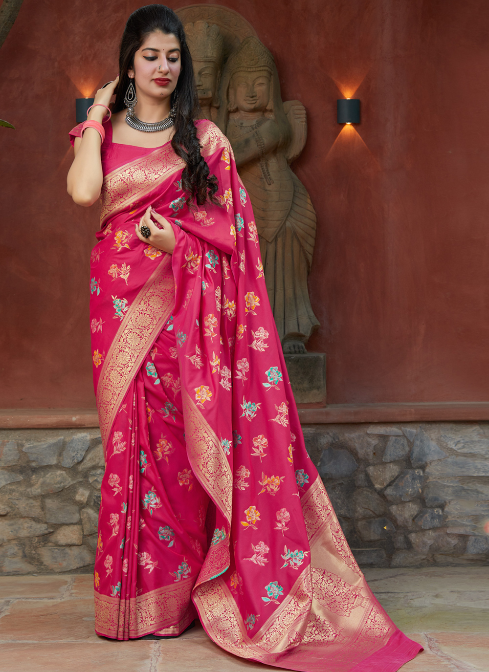 Silk saree dress up sale