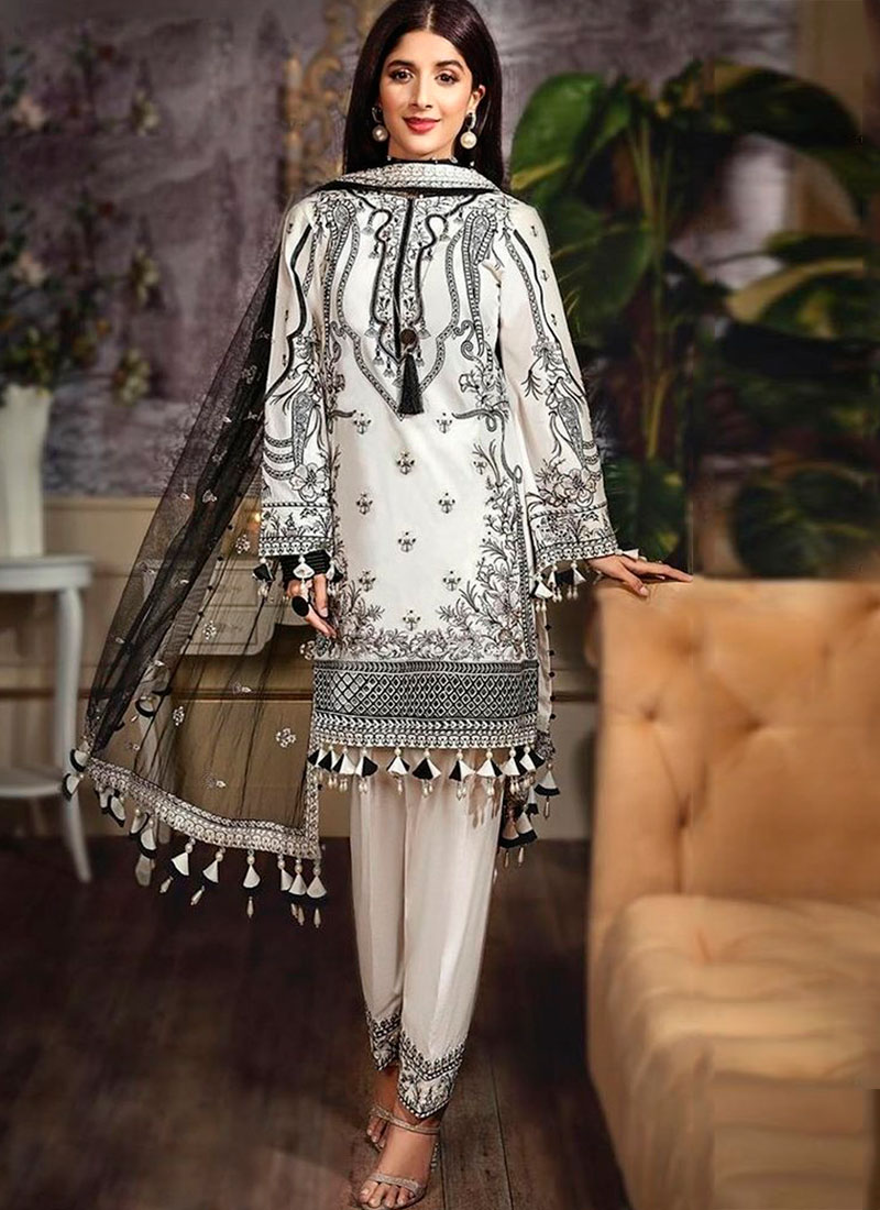 White Pakistani Salwar Kameez | Dresses Images 2022