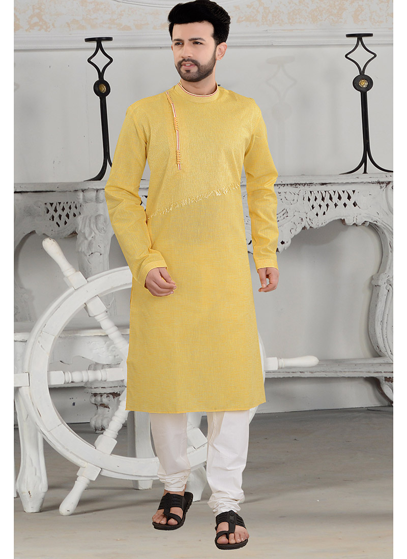 Buy RAJ DESIGN STUDIO Men's Mehandi Colour Kurta &White Churidar Pajama at  Amazon.in