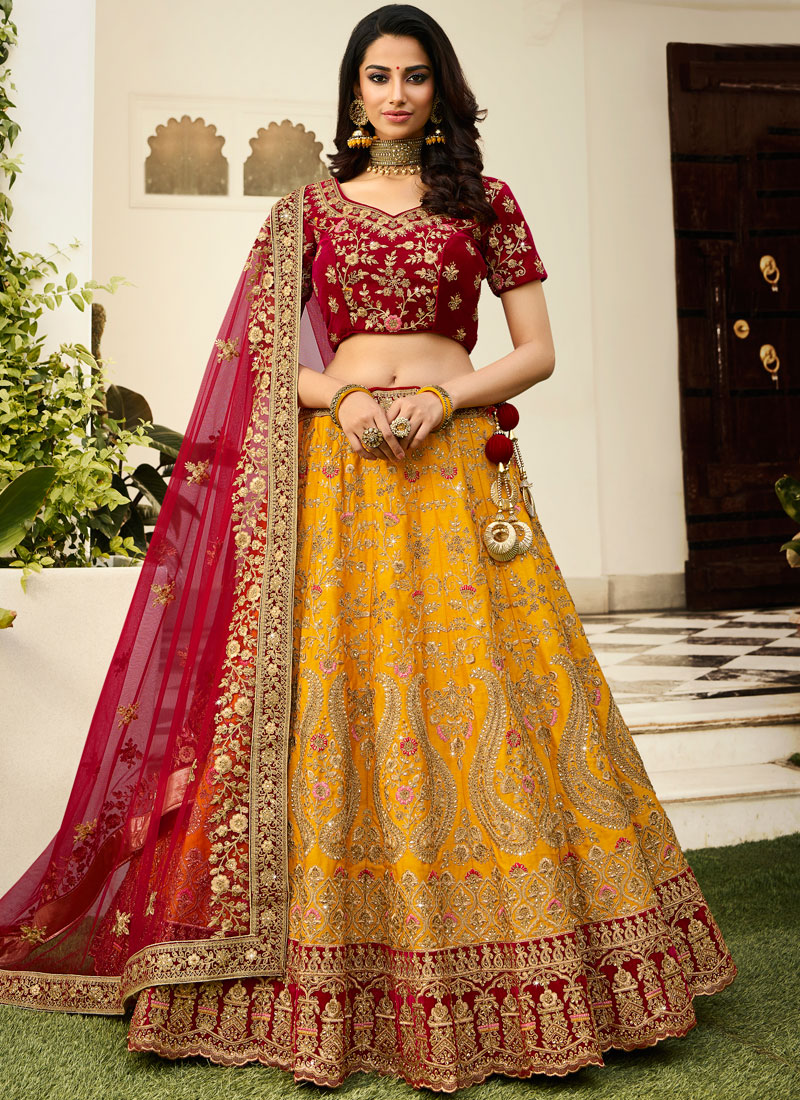 Beauteous Yellow Color Designer Lehenga Choli With Dupatta – Cygnus Fashion
