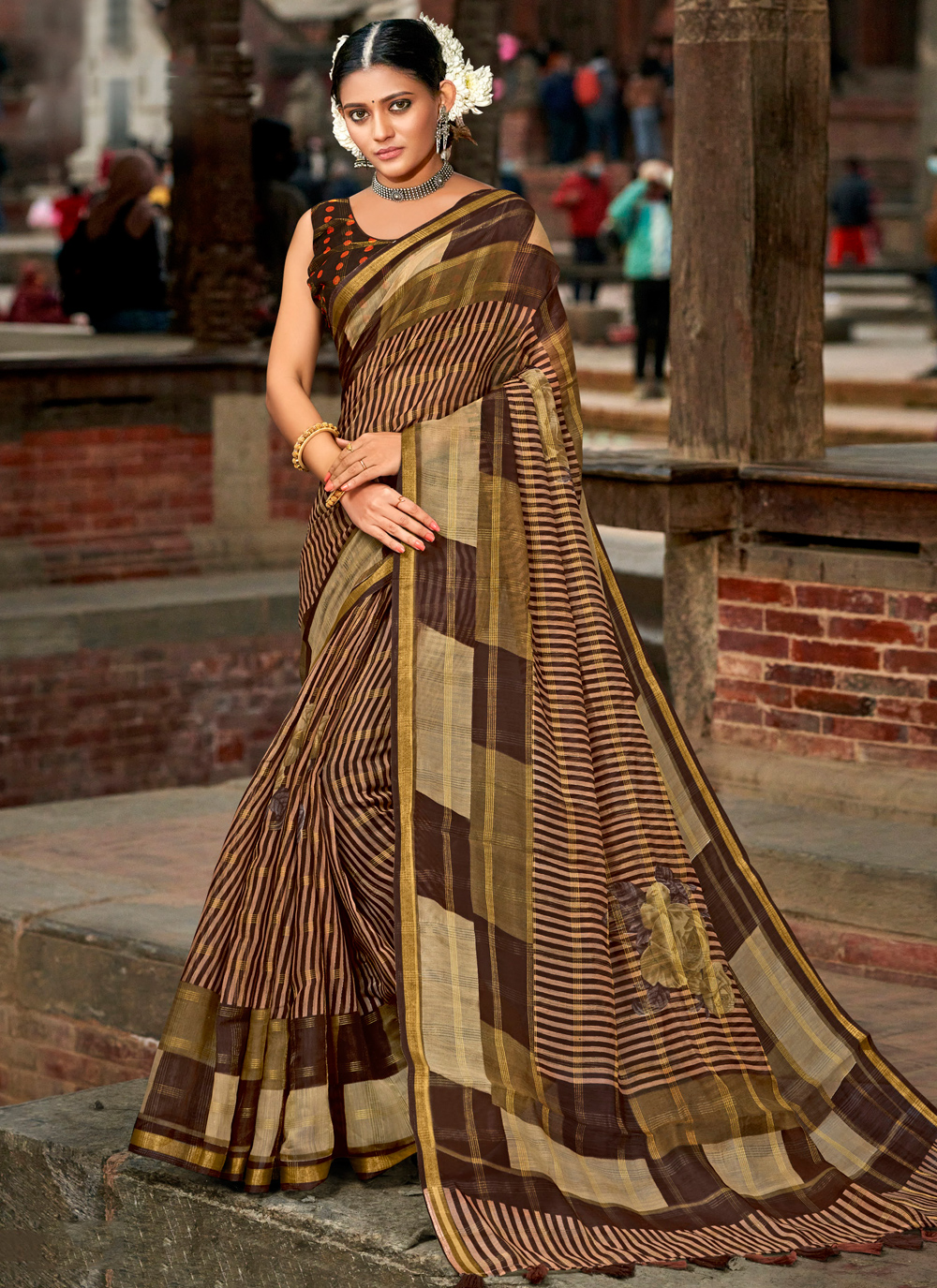 cotton printed sari