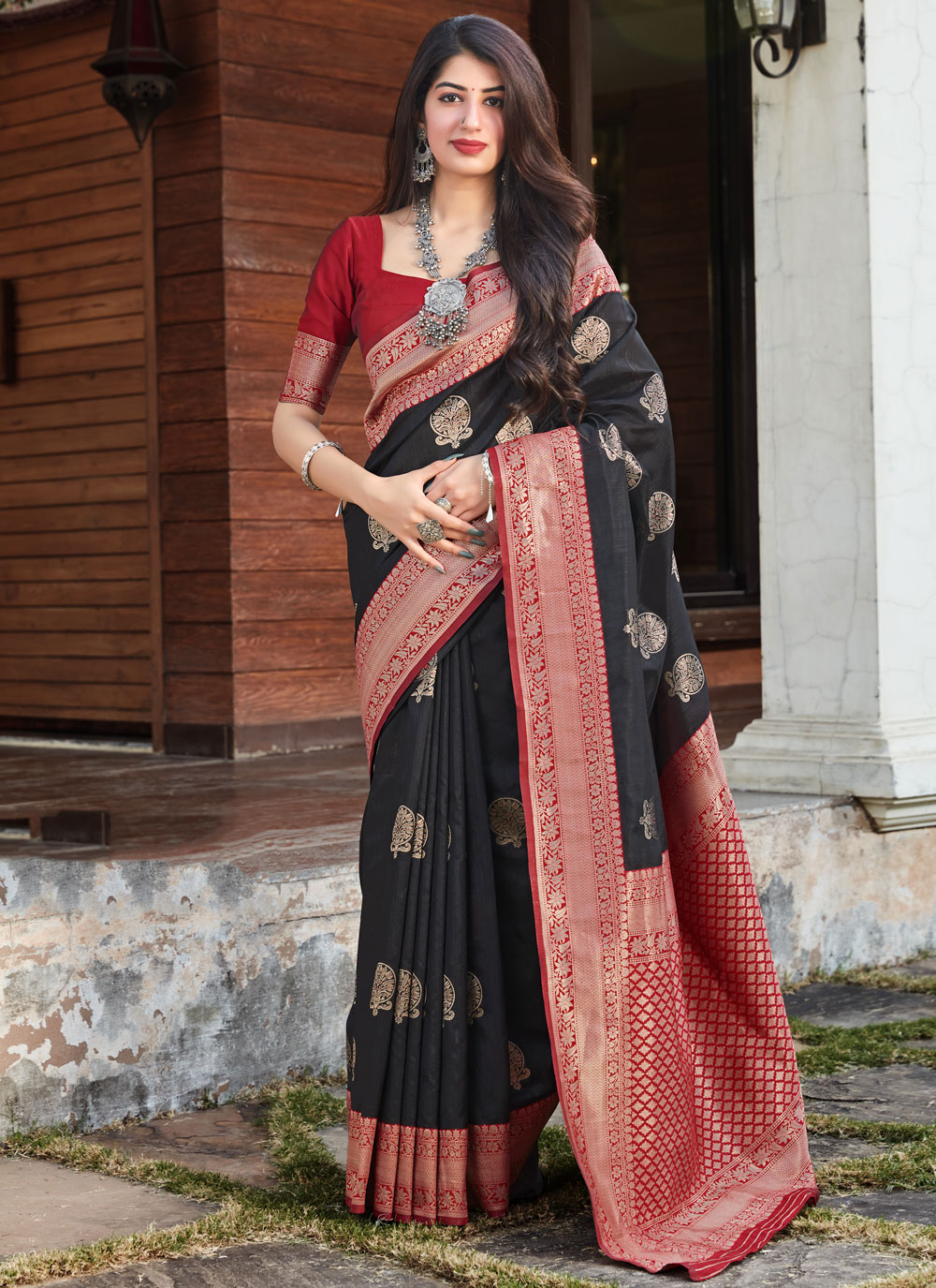 Black traditional clearance saree