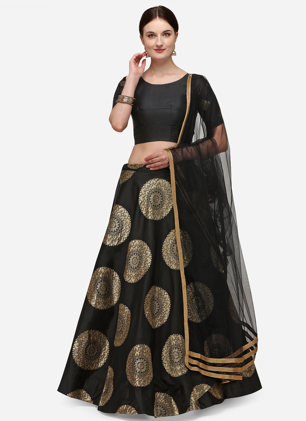 Banarasi lehenga black colour Clearance