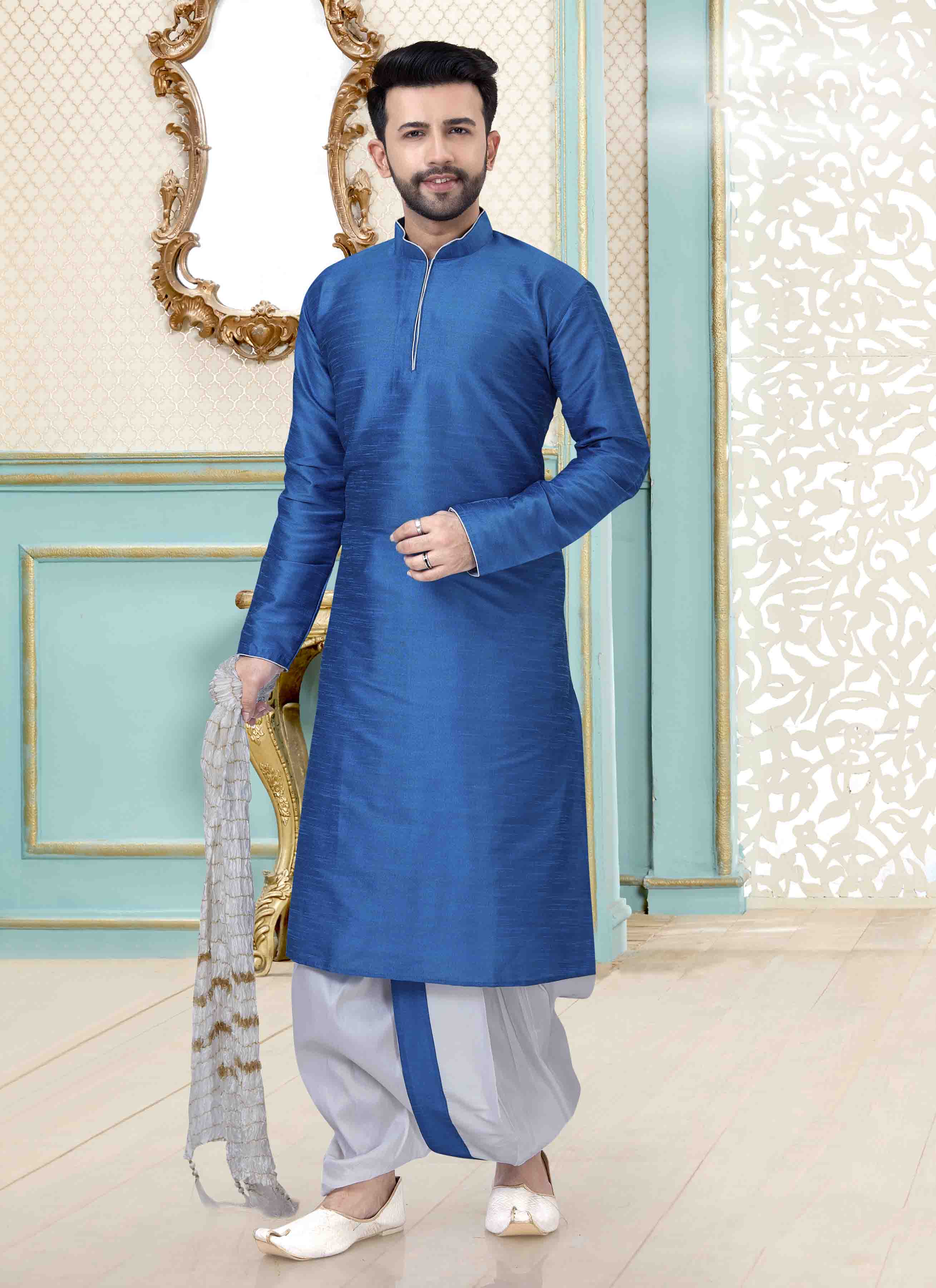 Buy For Mehndi Function Pure Cotton Kurta Pajama in Light Green Color  Online - MENV2449 | Appelle Fashion