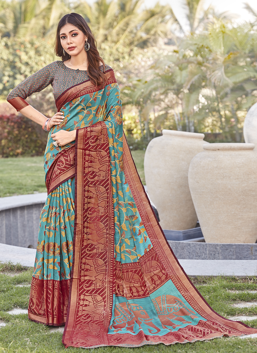 fancy saree printed