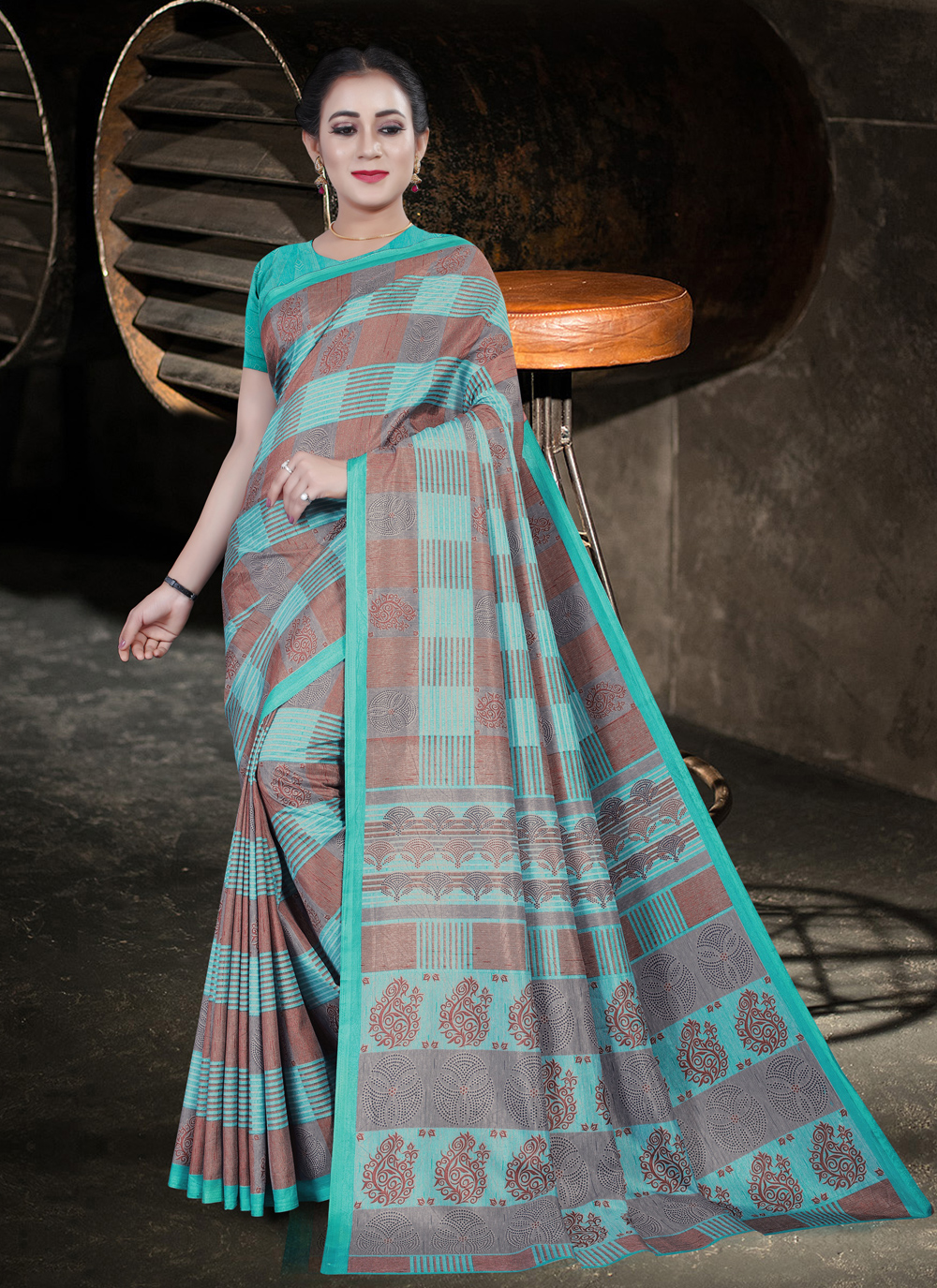 cotton printed sari
