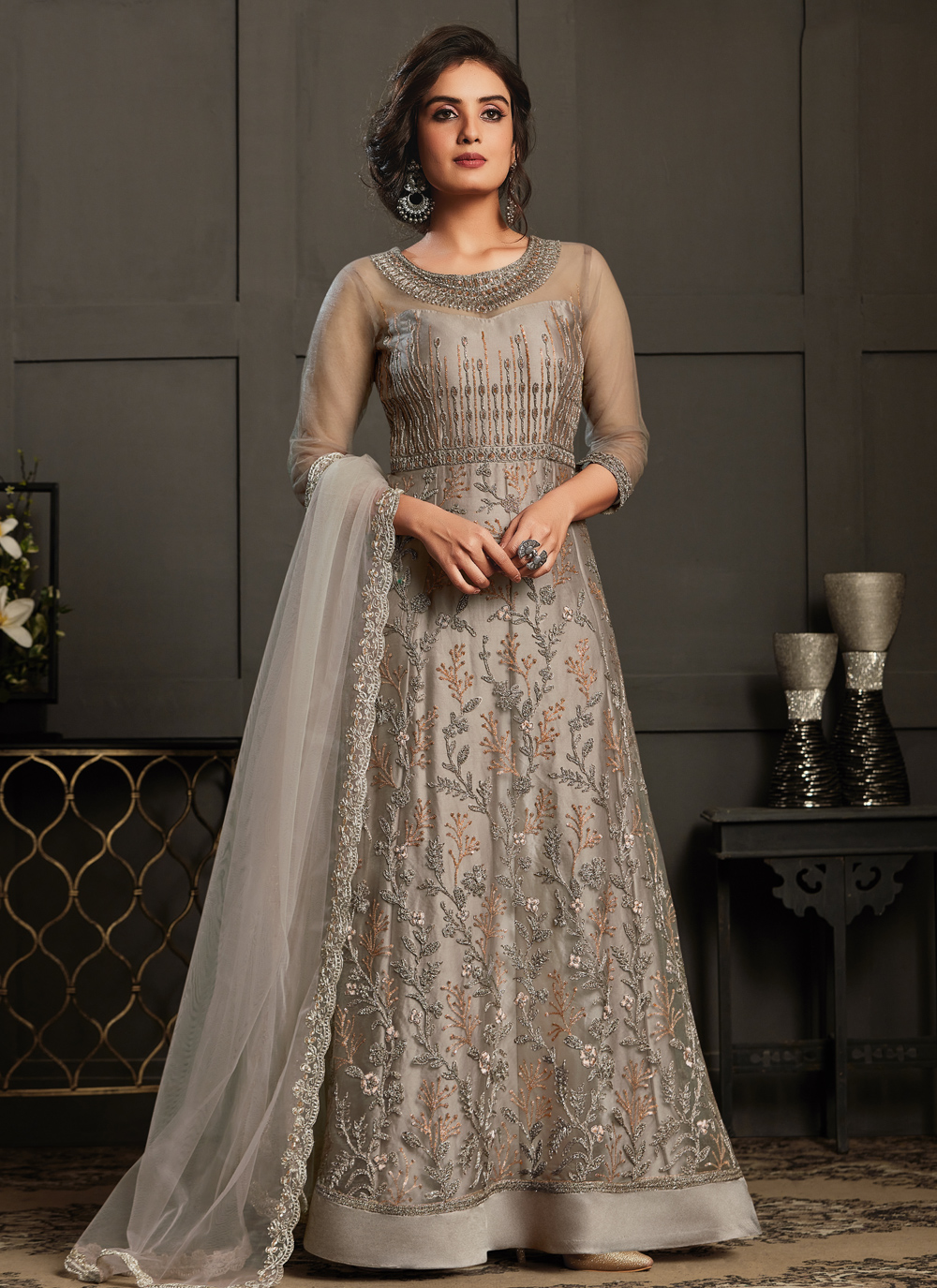 designer floor length suits