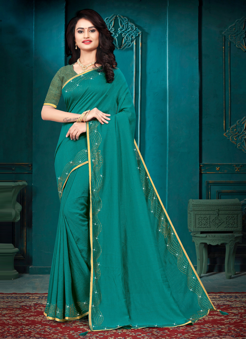 Shop designer traditional saree lace silk in rama online  180154 Shop designer traditional saree lace silk in rama online  180154