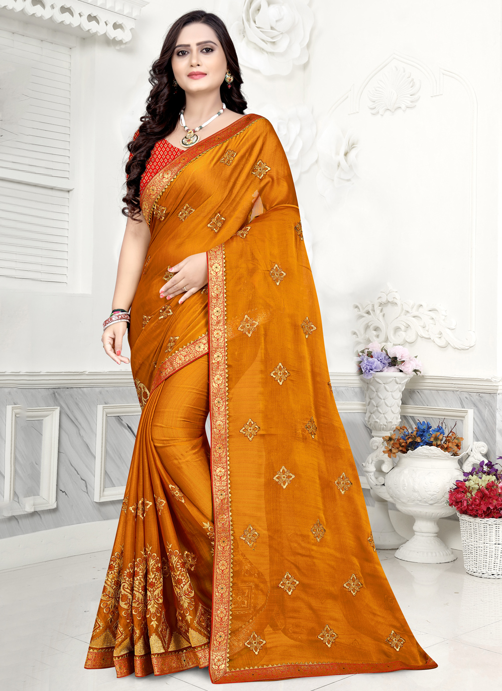 Shop Online Embroidered Contemporary Saree 170926
