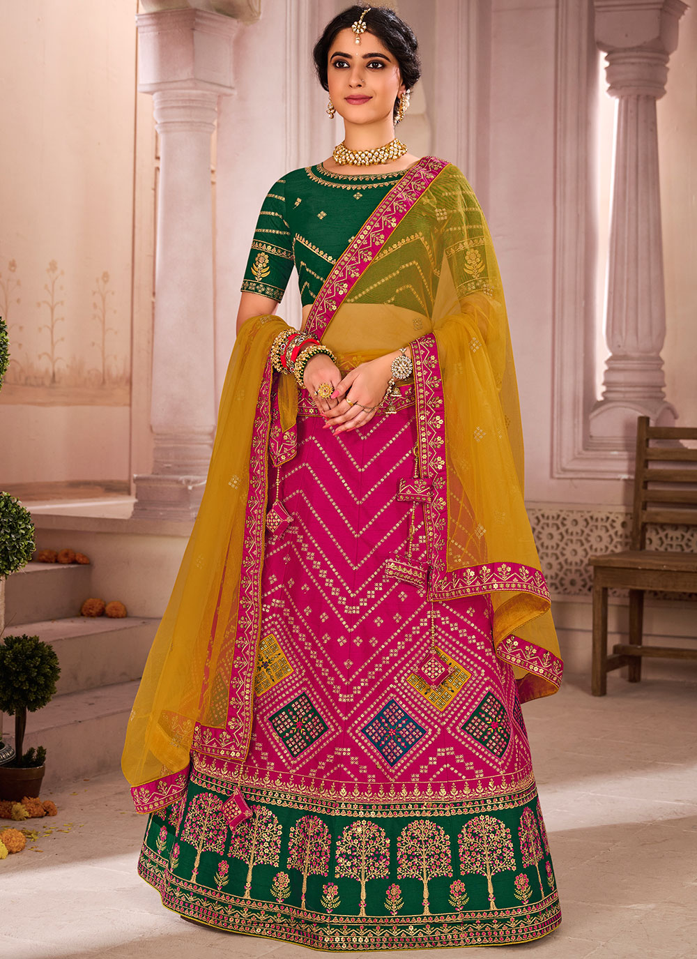 Buy Embroidered Silk Lehenga Choli Online