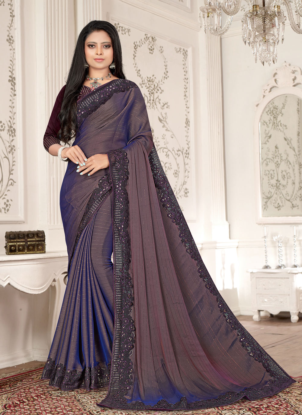 Shop Fancy Fabric Ceremonial Designer Saree Online : 187518