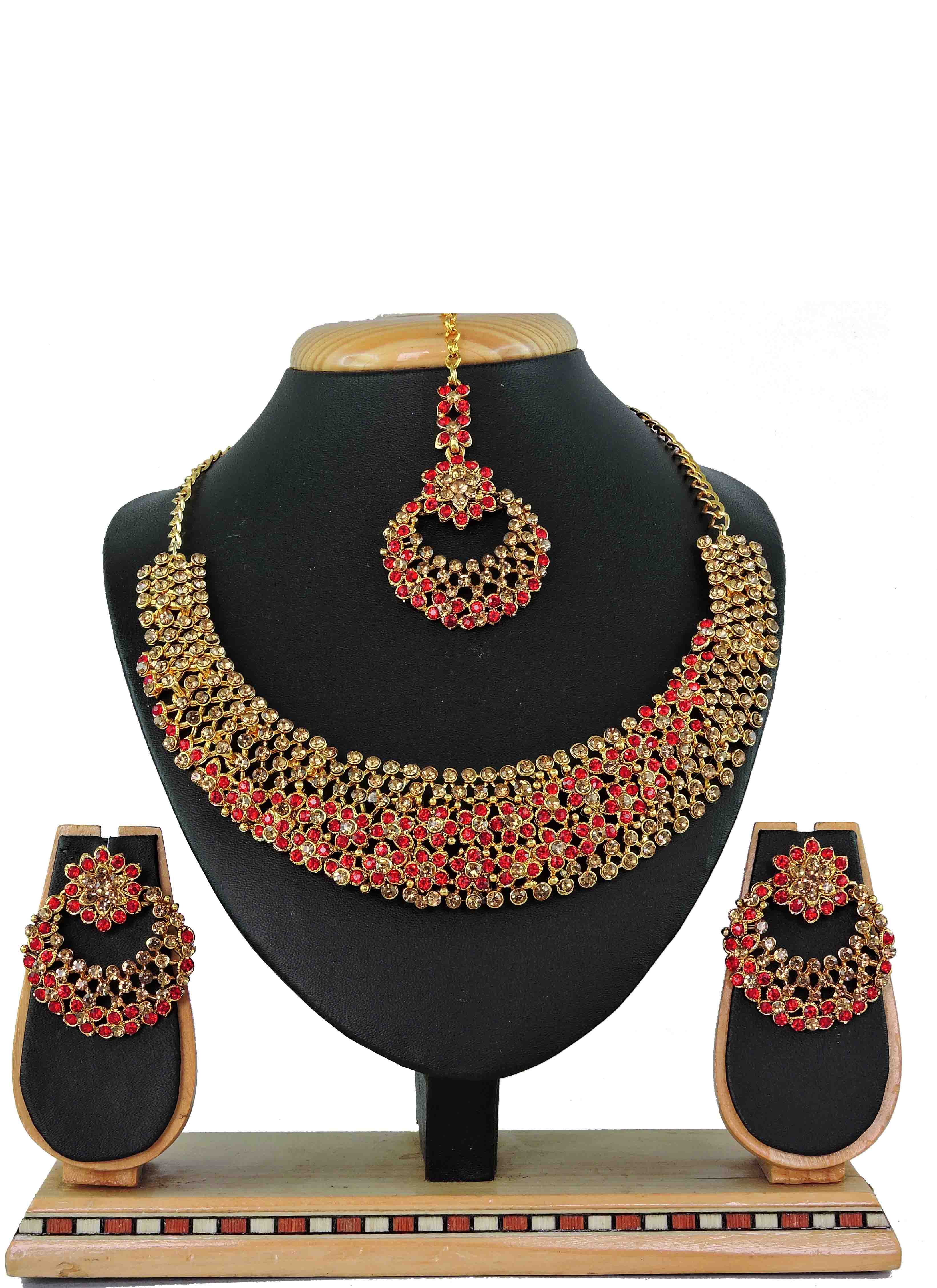 Buy Gold Engagement Necklace Set Online 173035