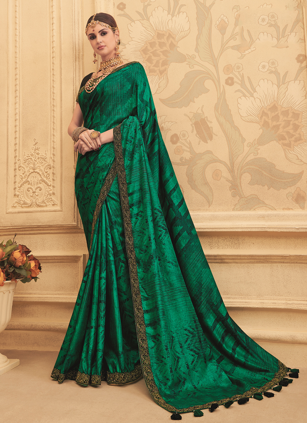 Buy Green Art Silk Designer Traditional Saree Online