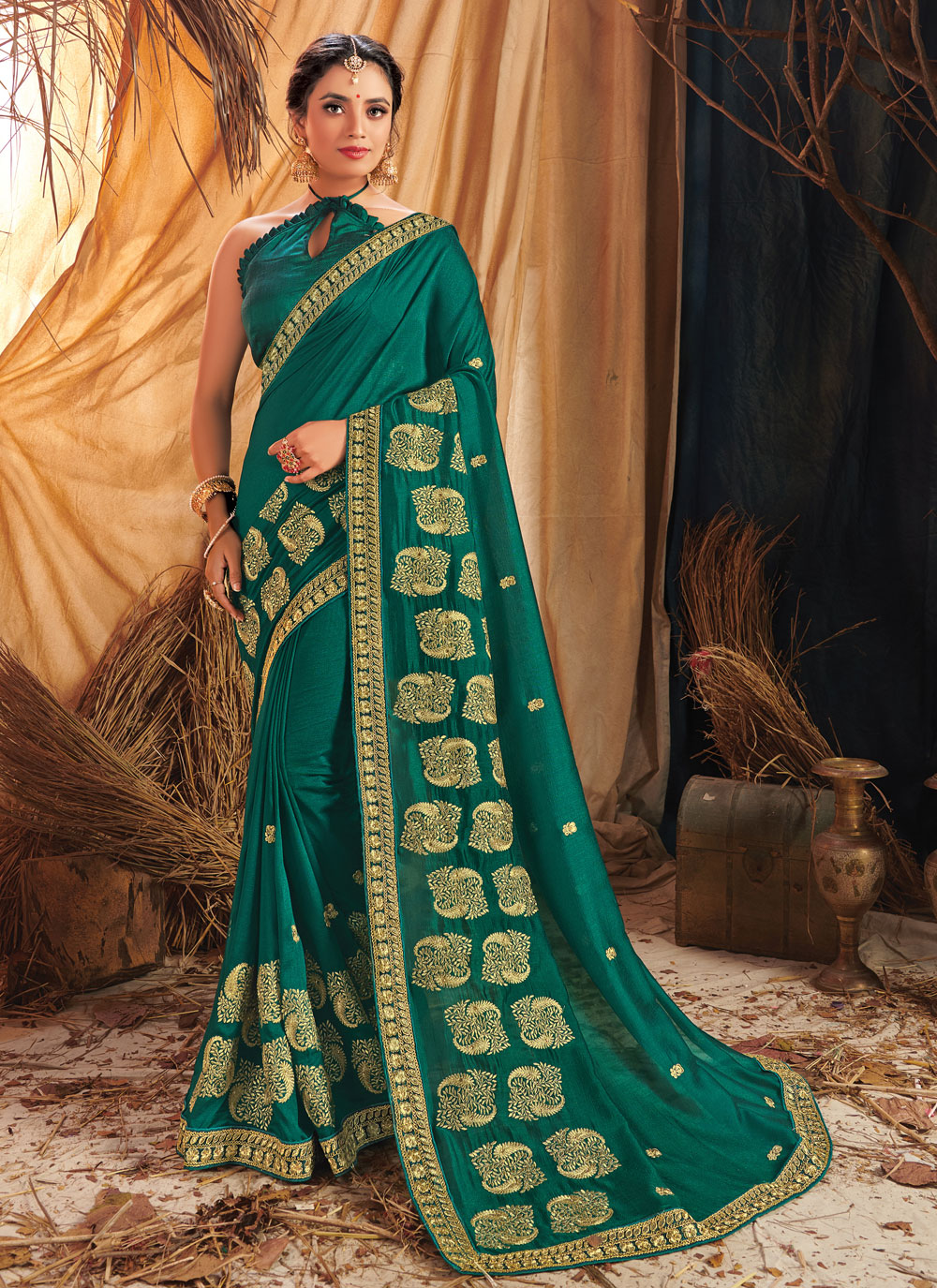 Buy Green Traditional Saree Online 184333