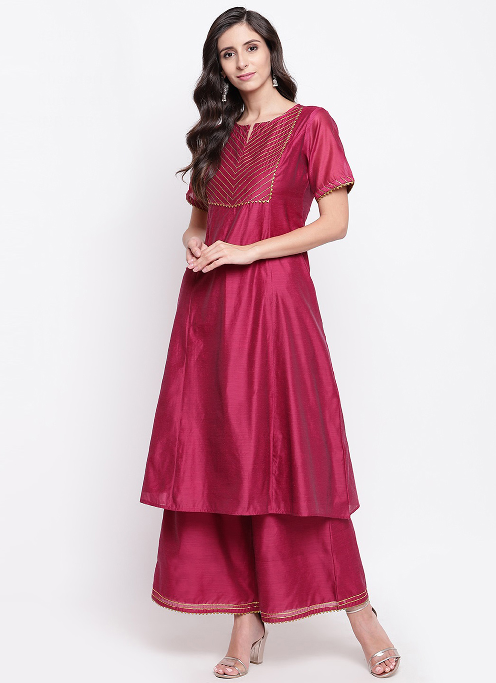 party wear chanderi kurti