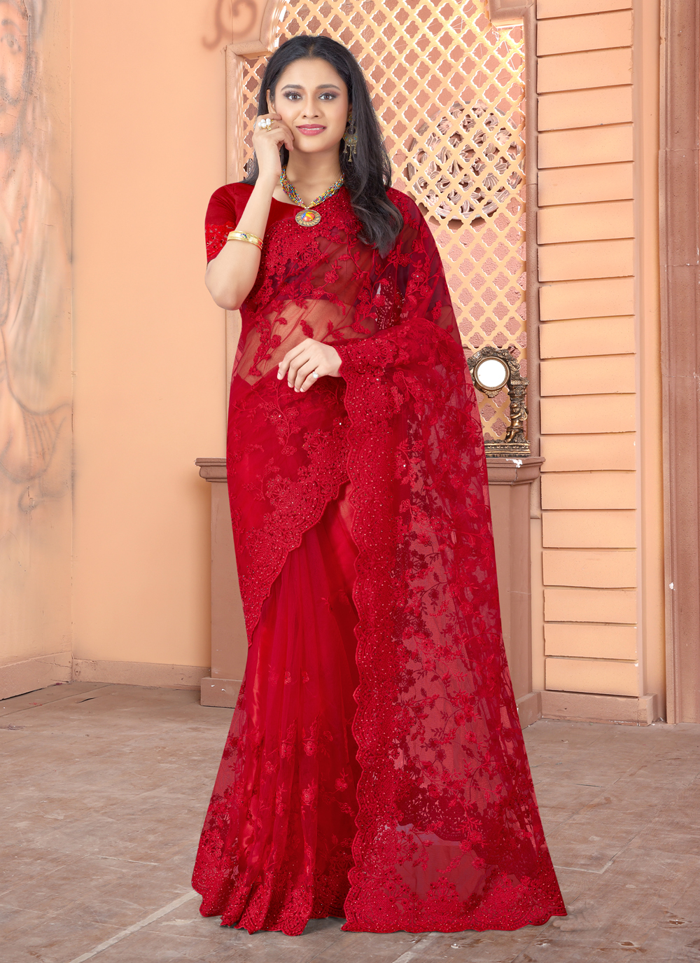 Rose Red Patola Saree