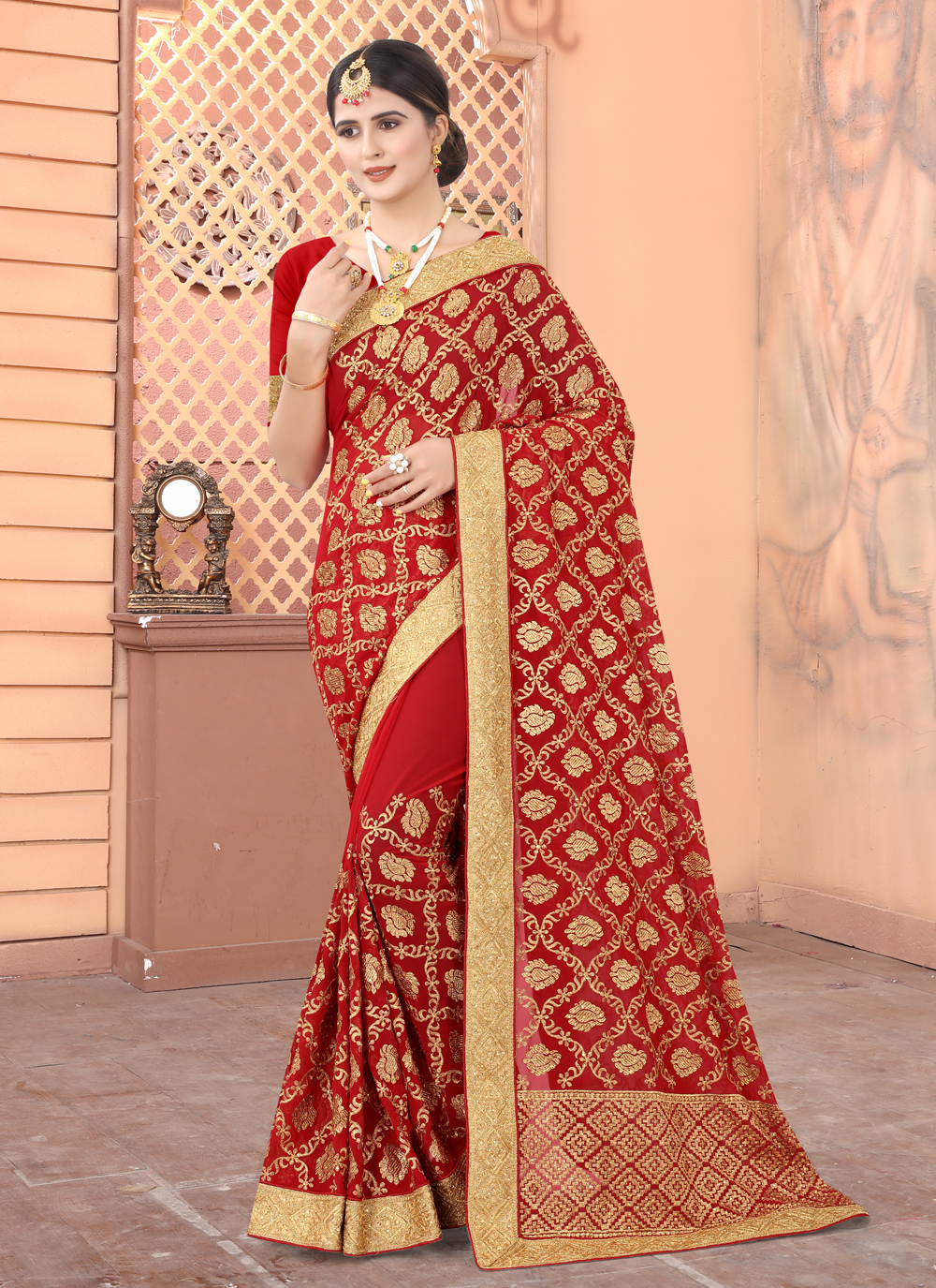 Ring Ceremony Engagement Saree for Bride | Stylish Saree for Wedding