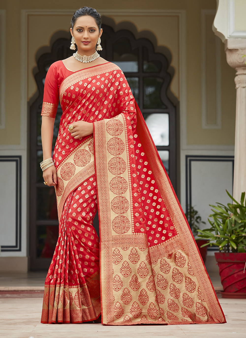 Pastel Pink kanchi pattu saree online usa with stitched blouse – Shruthi's  sarees