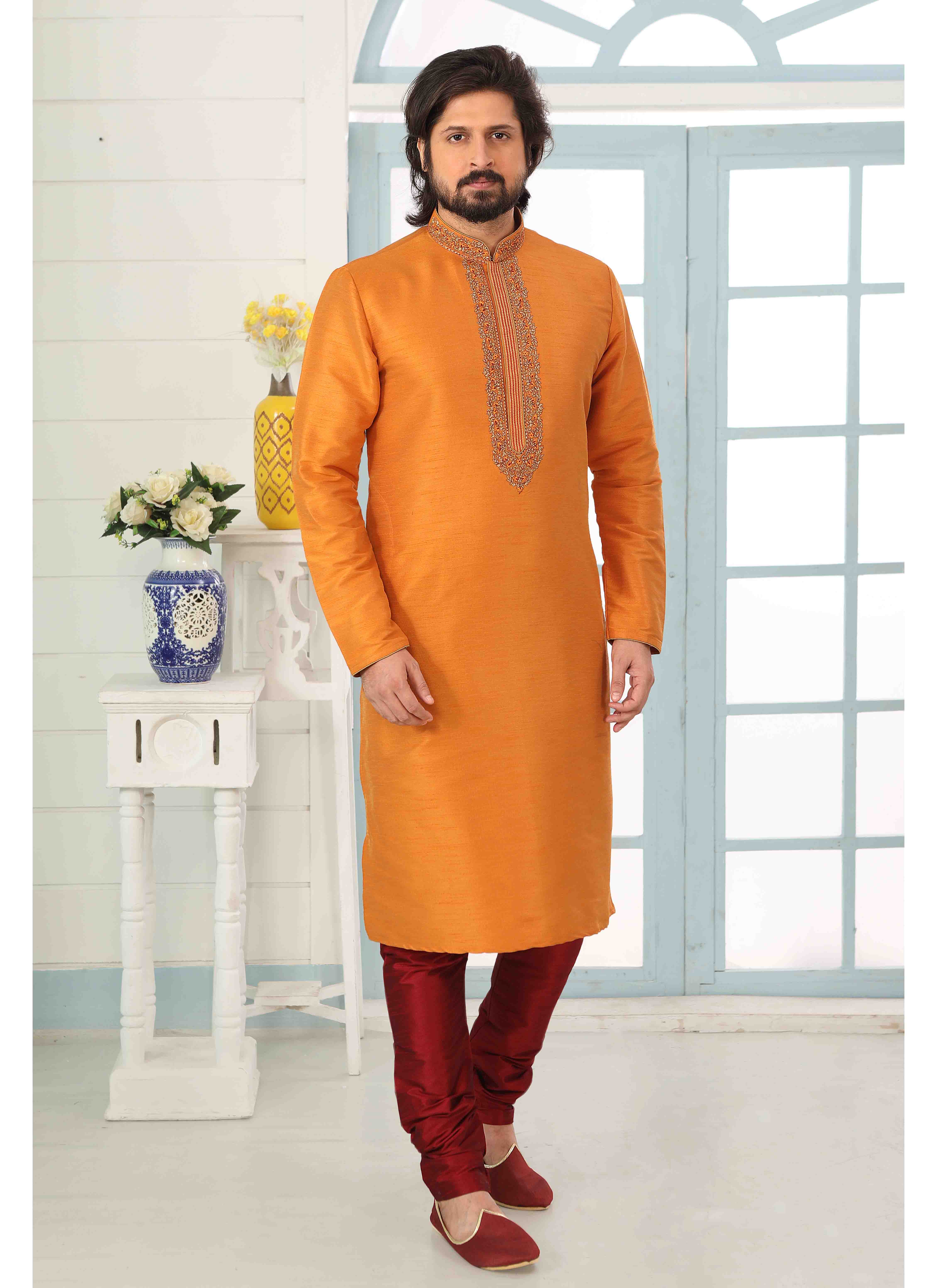 Rust colour deals kurta pajama