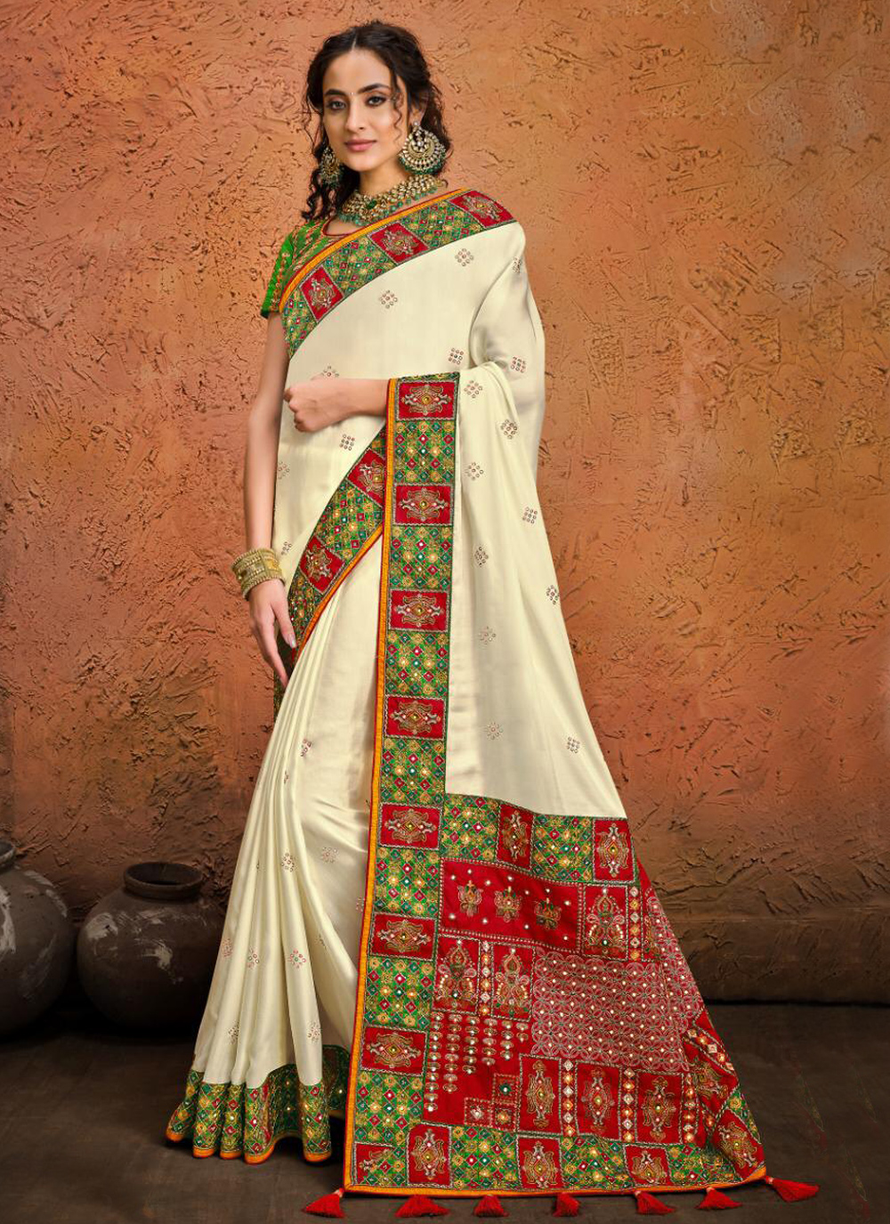 satin saree gown