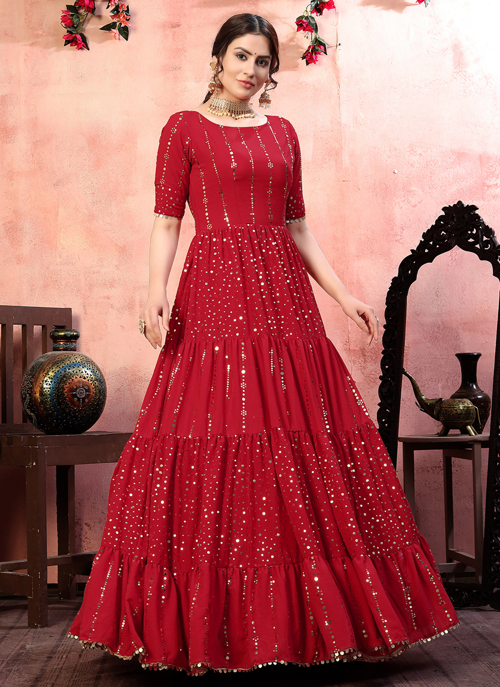 Sequins Festival Designer Gown buy online