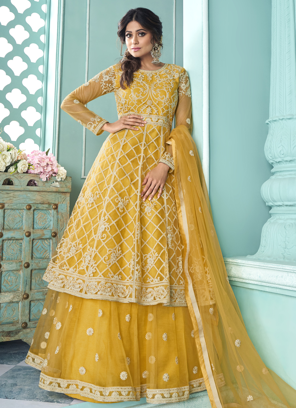 gharara in yellow colour