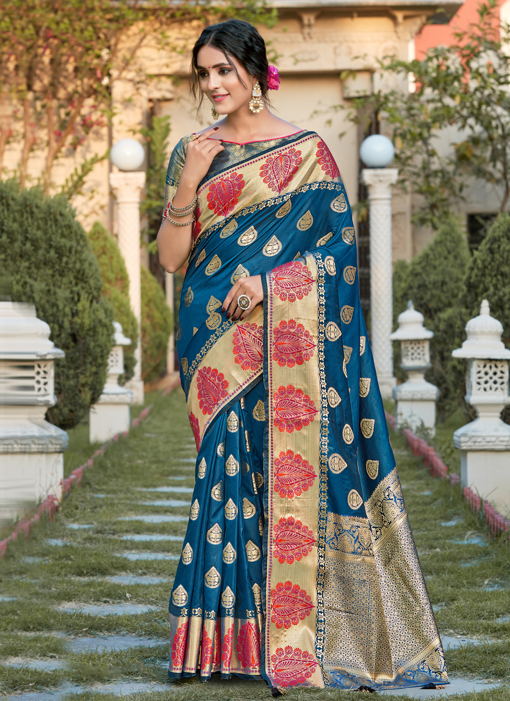 Silk Ceremonial Designer Traditional Saree buy online