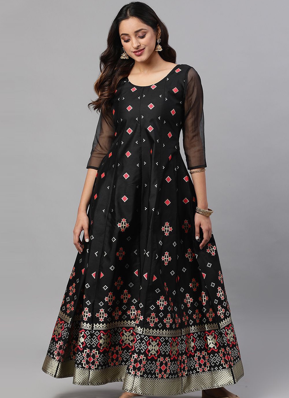 Buy Silk Festival Readymade Gown Online : 173911