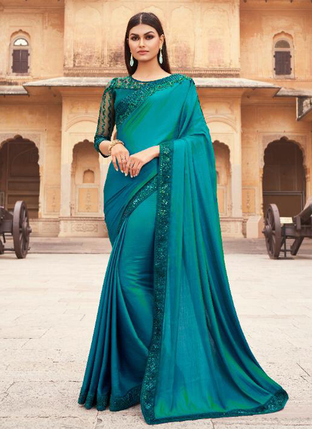 Buy Online Silk Rama Traditional Designer Saree : 181904