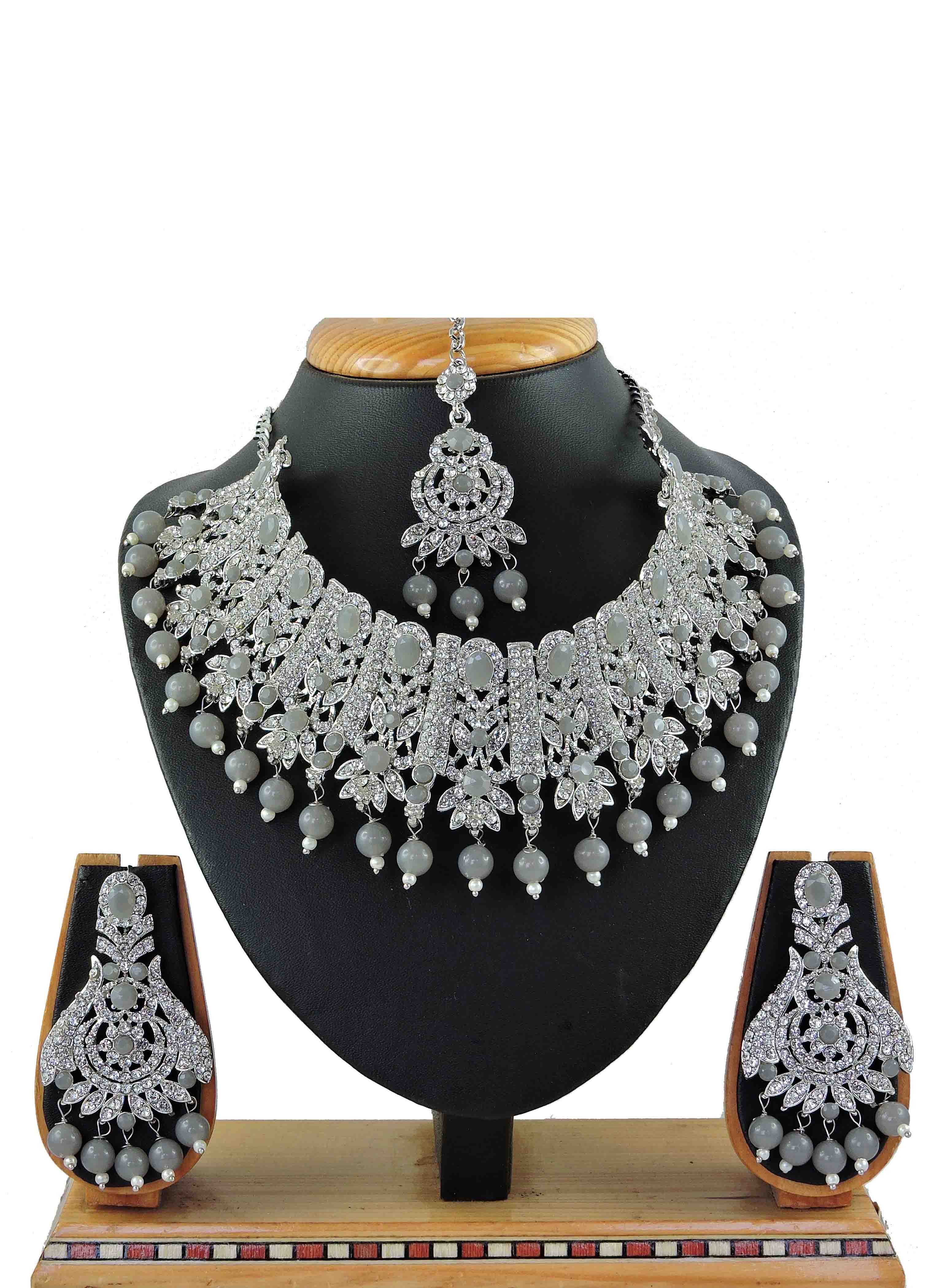 アクセサリー TOGA l stone necklace set 2 SN101725 - AD Stone 2 Layer Necklace Set Earring – Zilmor