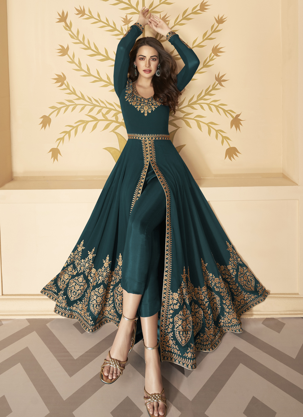 Shop Shamita Shetty Dark Green Georgette Sequins Embroidery Anarkali Suit  Festive Wear Online at Best Price | Cbazaar