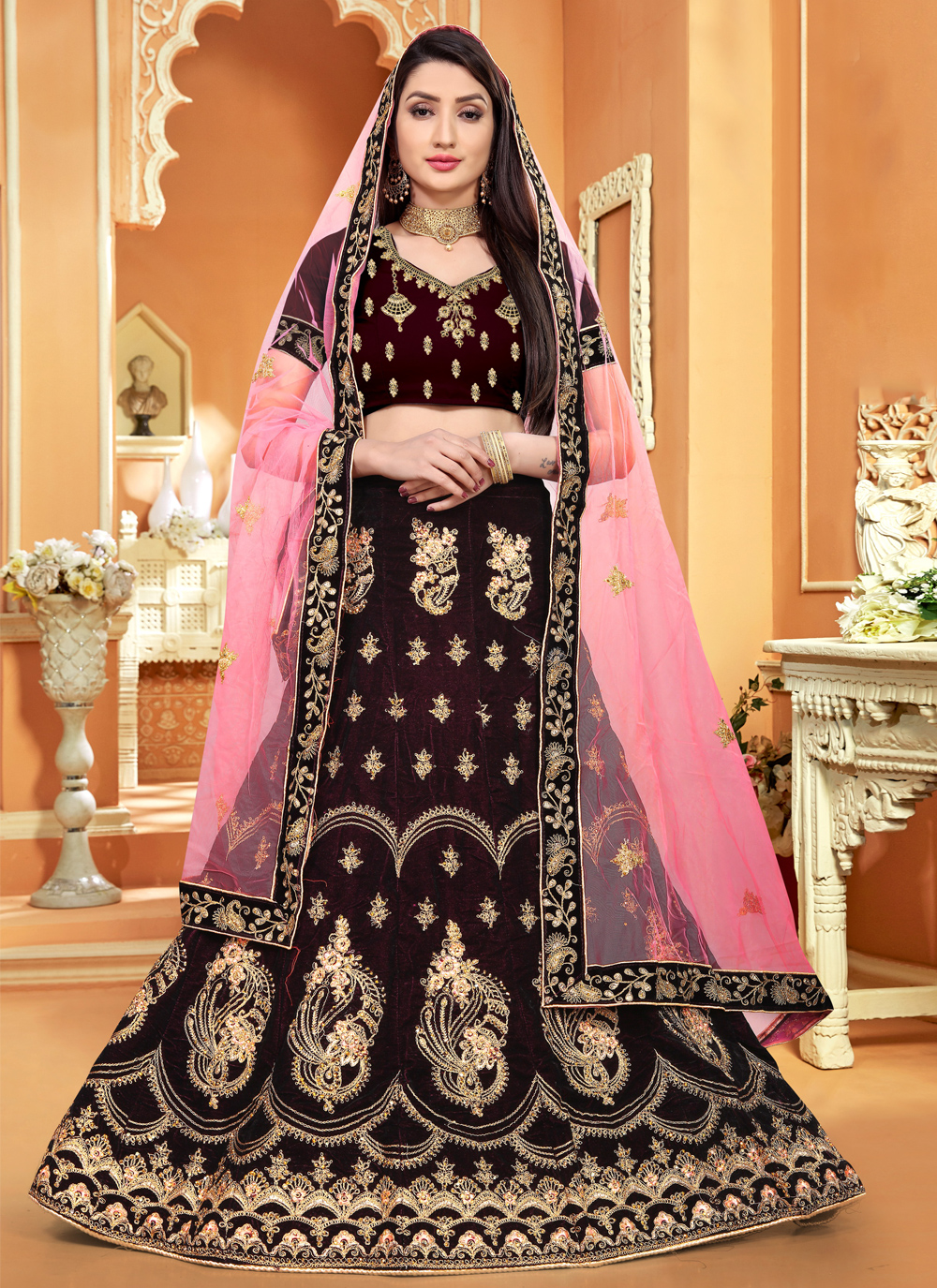 Brown Lehenga - Buy Latest Brown Color Lehenga Choli Online