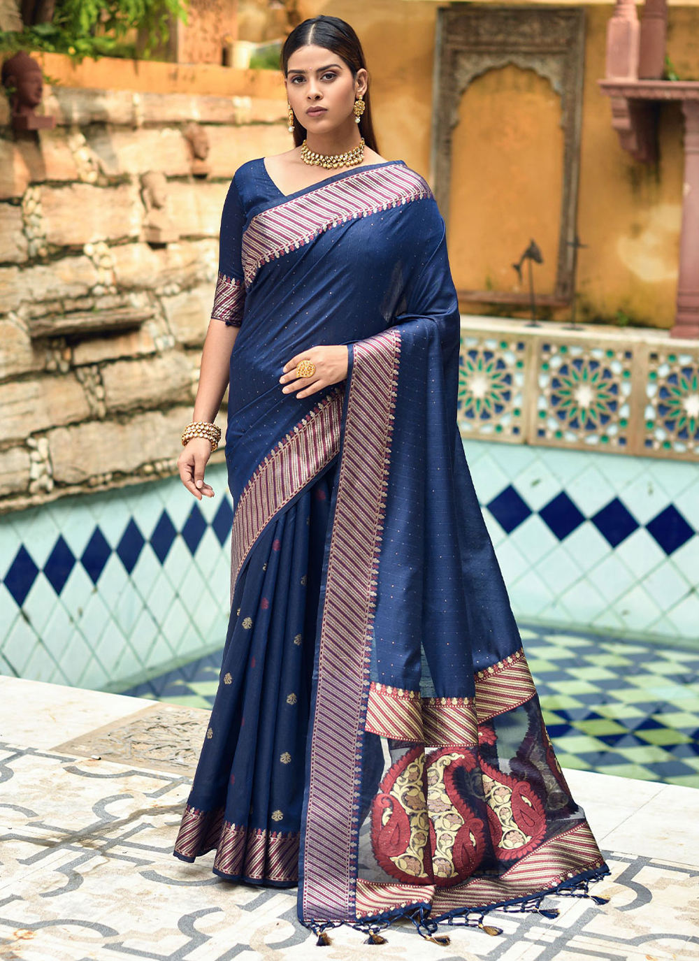 Women Fashion Cloth Embroidered Net Aqua Blue Saree|SARV113518