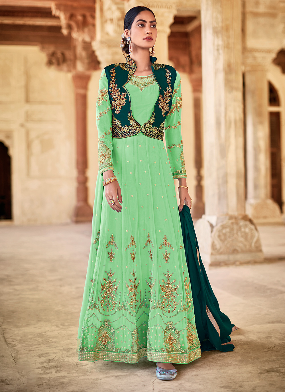 Buy Designer Ankle Length Anarkali Suit For Ceremonial Online Salwar Kameez