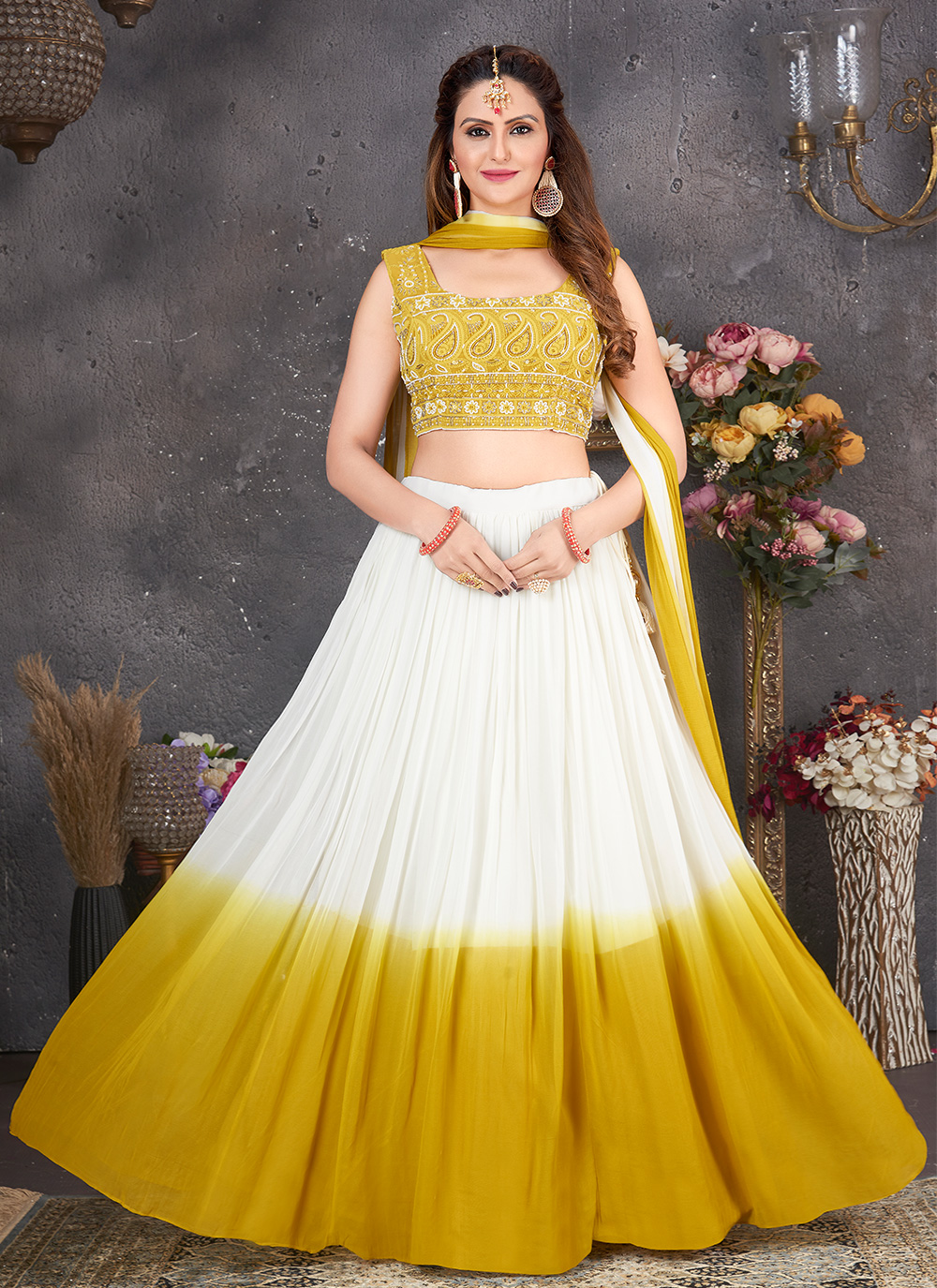 Pretty Yellow Plain Lehenga With Stylish Blouse at Rs 1689.00 in Surat |  ID: 2853109186188